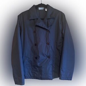 Kim Rogers Black Lined Lightly Insulated Buttoned Collared Jacket SZ M EUC